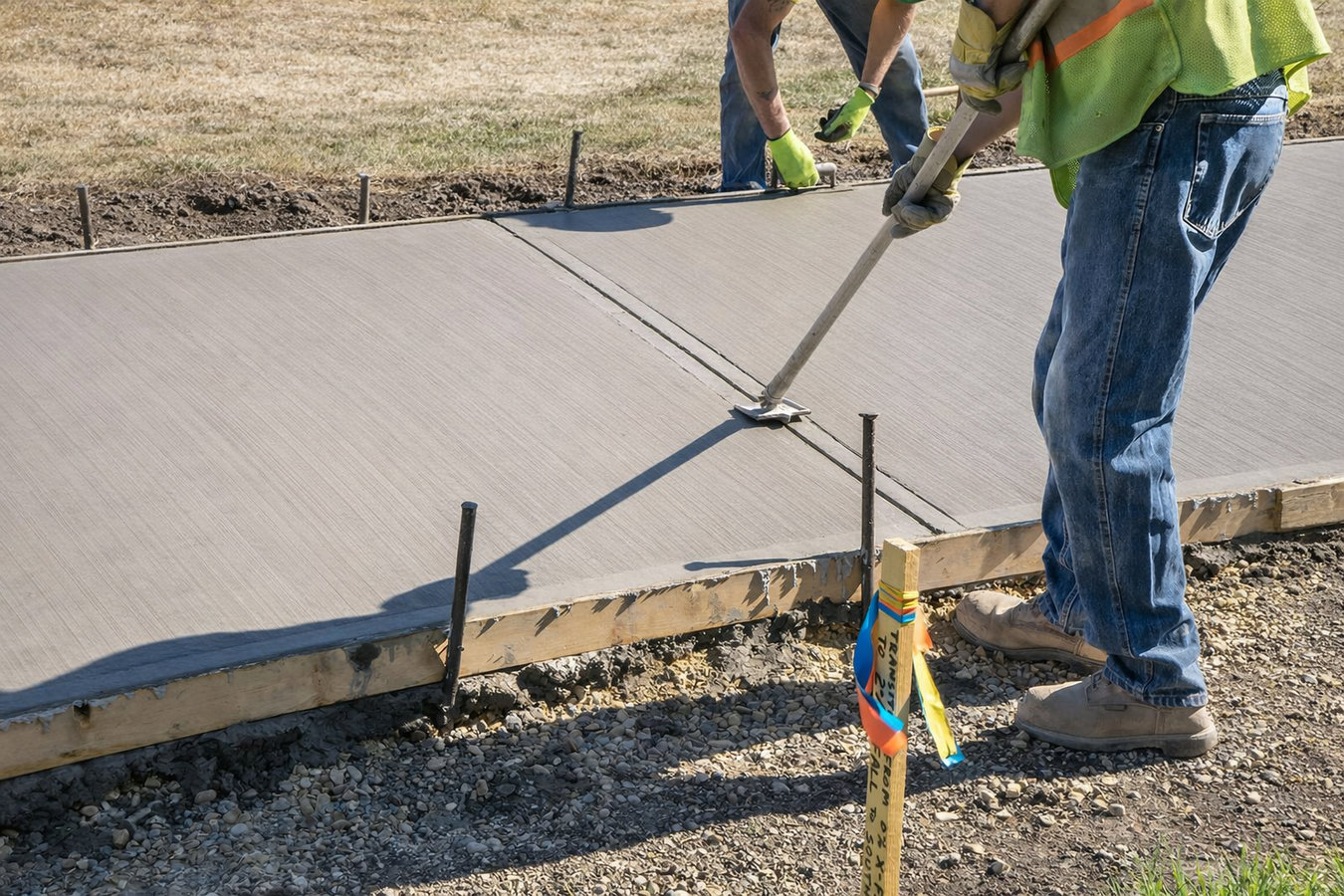 Concrete sidewalk building